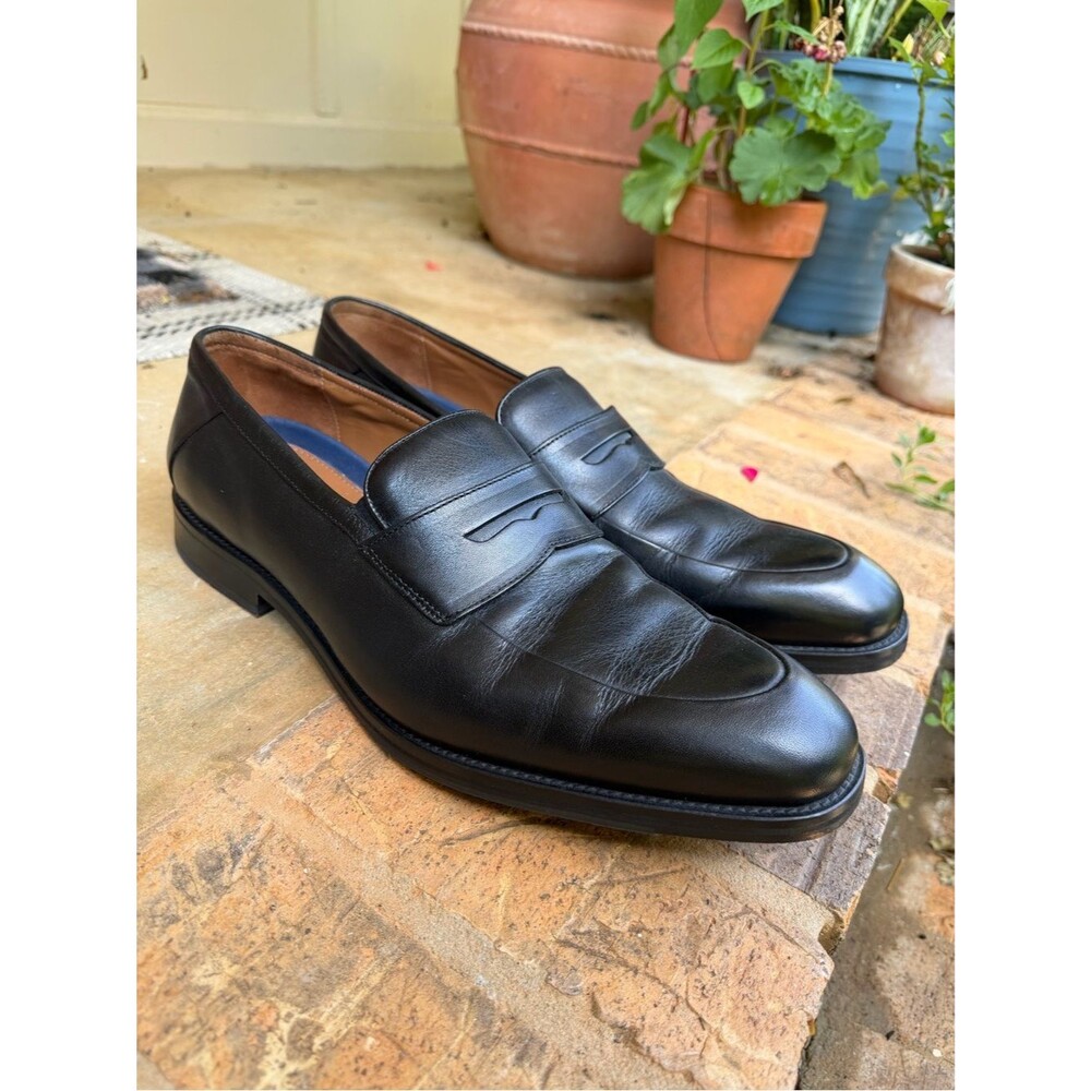 Johnston & Murphy Men’s Black Classic Leather Penny Loafers Dress Shoes Size 13